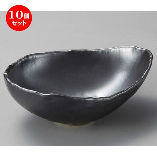 10個セット ☆ 多用鉢 ☆ 黒マット変形鉢 [ 217 x 155 x 73mm ] | 中鉢 和食器 洋食器 おしゃれ 業務用
