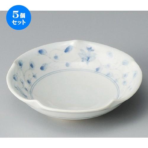 5個セット ☆ 向付 ☆ 古染唐草花形5.0鉢 [ 153 x 42mm ] 【料亭 旅館 和食器 飲食店 業務用 】
