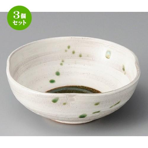 3個セット ☆ 向付 ☆ 粉引織部散し四方押し鉢 [ 155 x 148 x 57mm ] 【料亭 旅館 和食器 飲食店 業務用 】