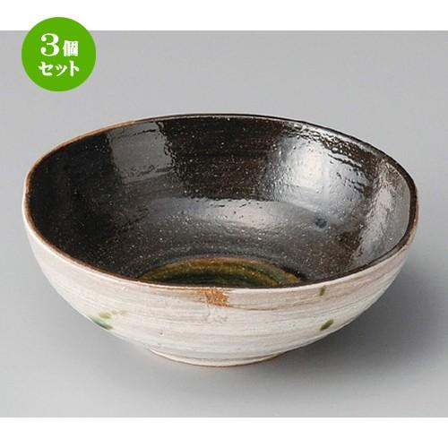 3個セット ☆ 向付 ☆ 内黒織部四方押し鉢 [ 153 x 143 x 53mm ] 【料亭 旅館 和食器 飲食店 業務用 】