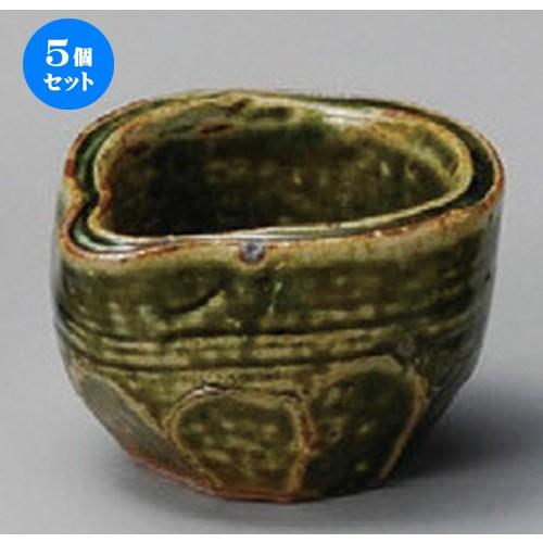 5個セット ☆ 小付 ☆ 織部片口ソギ鉢 [ 80 x 50mm ] 【料亭 旅館 和食器 飲食店 業務用 】