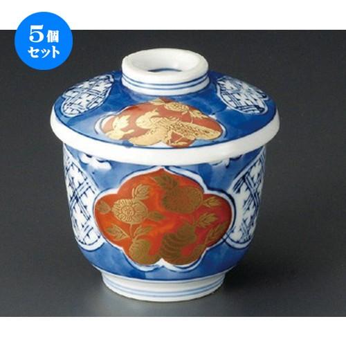 5個セット ☆ ミニむし碗 ☆ 錦花鳥ミニむし碗 [ 70 x 83mm ] 【料亭 旅館 和食器 飲食店 業務用 】