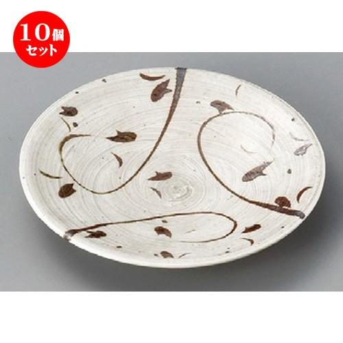10個セット ☆ 丸皿 ☆ 刷毛目サビ唐草4.5皿 [ 150 x 18mm ] 【料亭 旅館 和食器 飲食店 業務用 】