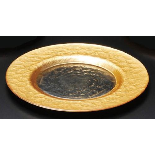 ☆ ガラス器 ☆ ゴールドリムプレート28cm [ 280 x 18mm ] 【レストラン カフェ 喫茶店 飲食店 業務用 】
