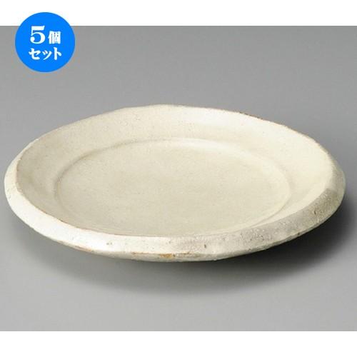 5個セット ☆ 向付 ☆ 粉引（作家物）6.0多用皿 [ 185 x 25mm ] 【料亭 旅館 和食器 飲食店 業務用 】