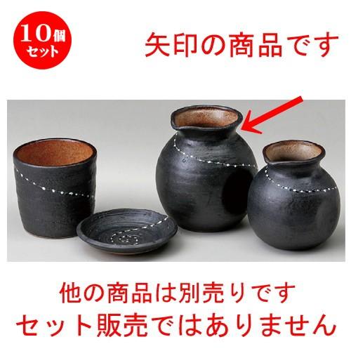10個セット ☆ ソバ小物 ☆ 点線そば徳利 黒（大） [ 90 x 100mm ] 【蕎麦屋 定食屋 和食器 飲食店 業務用 】