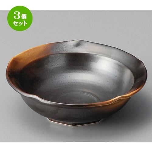 3個セット ☆ 向付 ☆ やきしめ梅型4.8鉢 [ 145 x 48mm ] 【料亭 旅館 和食器 飲食店 業務用 】