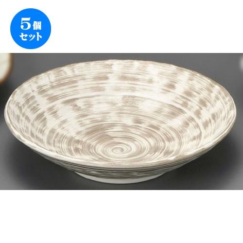 5個セット ☆ 麺皿 ☆ 刷毛渦白麺鉢 [ 240 x 57mm ] 【蕎麦屋 定食屋 和食器 飲食店 業務用 】