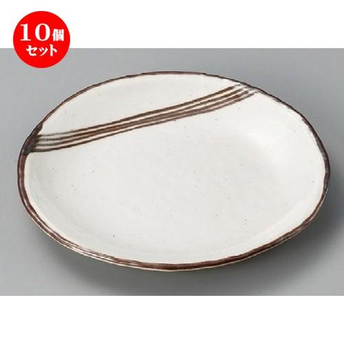 10個仕掛ける ☆ 丸皿 ☆ 志野流線6.0丸皿 [ 185 x 21粍 ] 【小料理屋 はたご屋 和食器 飲食店 御役目用 】 キッチン、日用品、文具-食器
