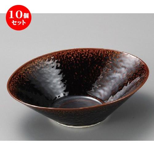 10個セット ☆ 組鉢 ☆ 飴カラメル石目型5.3楕円鉢 [ 164 x 127 x 46mm ] 【料亭 旅館 和食器 飲食店 業務用 】