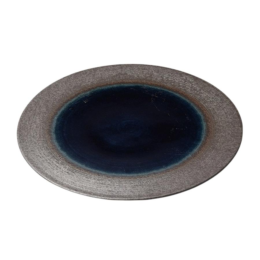 和食器 / 炭化ネイビーフラットL 寸法:250×15mm