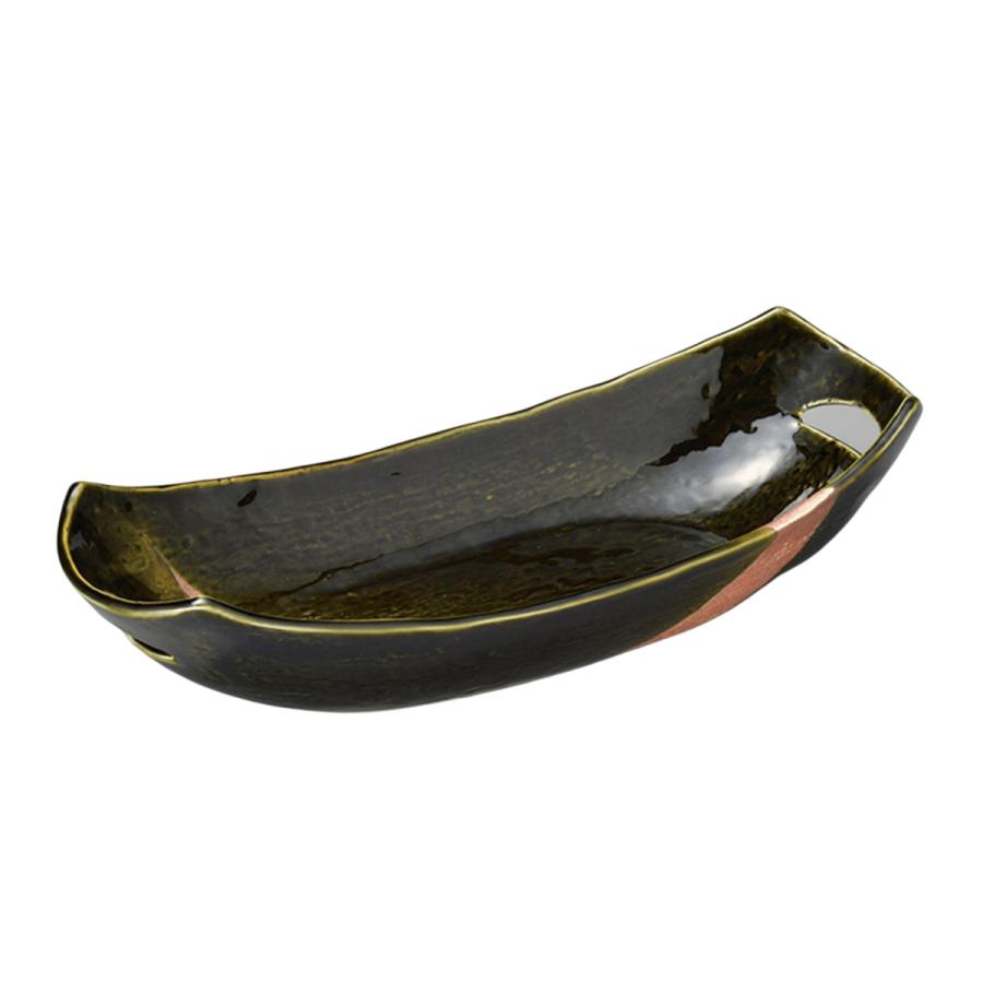 和食器 / 織部三角紋長鉢 寸法:355×155×85mm