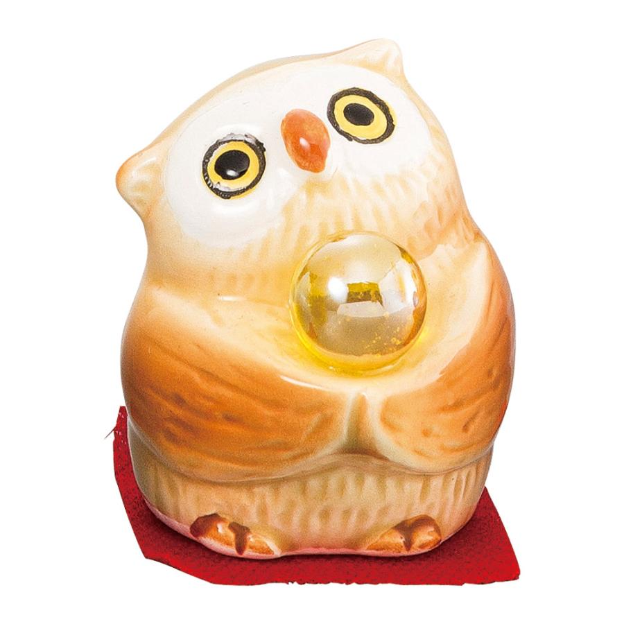 開運風水ミニふくろう(茶色) 寸法:4.5cm | 置物・縁起物・装飾品 : せ