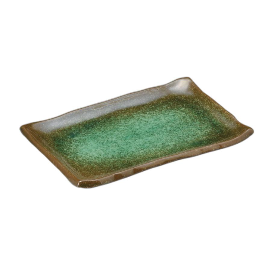 新緑ビードロ7.0長角皿 [ 20.5×13×1.5cm ] 強化 | 長皿 食器 かわいい