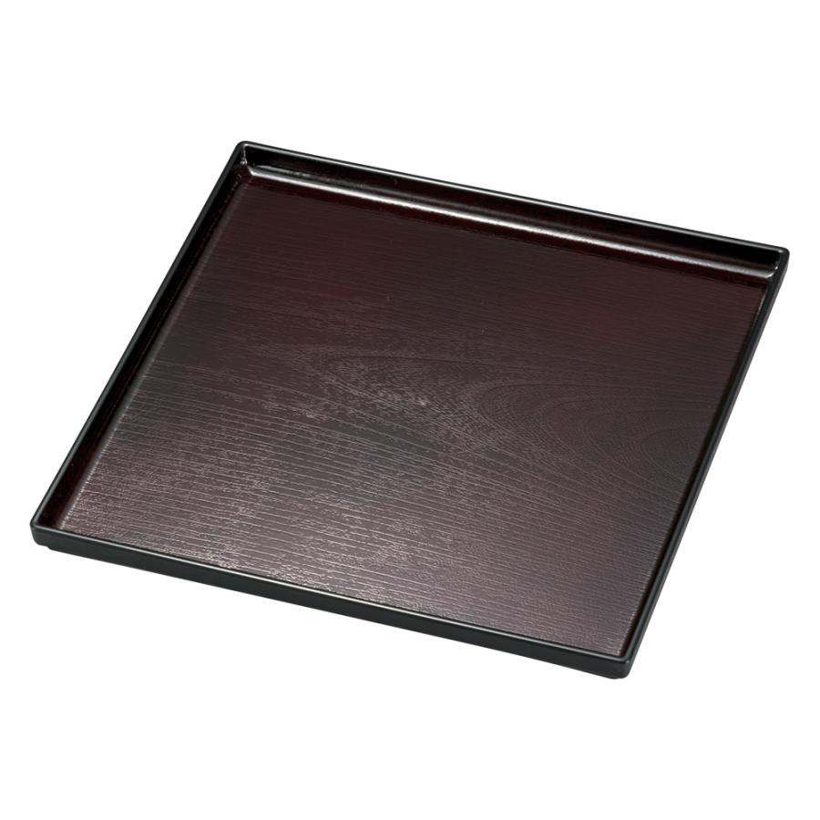 溜 角木目正角盆9寸 寸法:27.4×27.4×2cm | 食器 : せともの本舗 - 通販