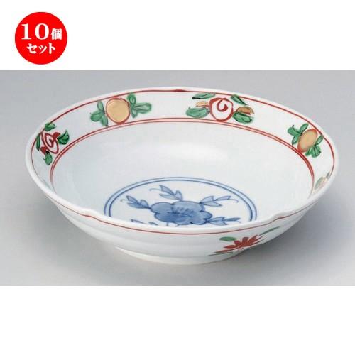飲食店 旅館 赤絵三花ペコ8 0浅鉢 業務用 食器 15g 盛鉢 和食器 X 24 7 料亭 Utw 10set せともの本舗 和食器 6 3cm 10個セット