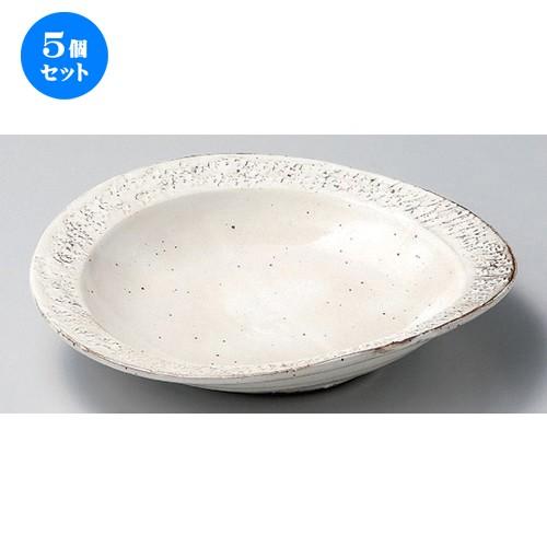 5個仕掛ける ☆ 麺皿 ☆粉引石目楕円面盛皿 [ 28 x 26.3 x 6.3珊 987g ] 【 ソバ屋 はたご屋 和食器 飲食店 御役目用 麺処 蕎麦 目の前 】 食器、グラス、カトラリー-キッチン、日用品、文具