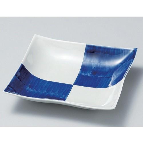 ☆ 盛鉢 ☆市松角浅大鉢 [ 23 x 23 x 4.5珊 697g ] | 盛鉢 和食器 洋食器 かっこ良い 御役目用 キッチン、日用品、文具-鉢、ボウル