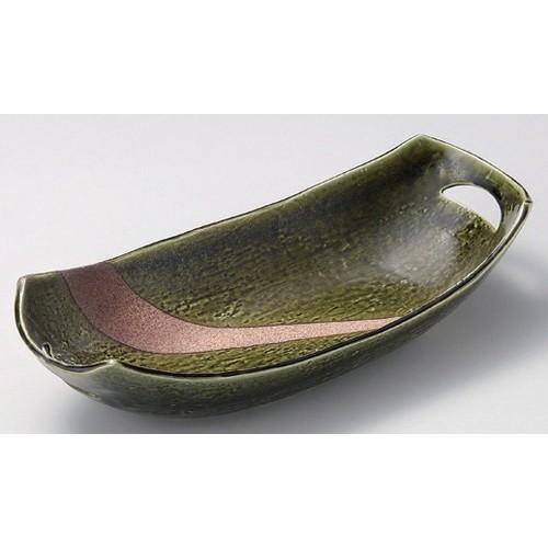 ☆ 楕円鉢 ☆織部三角紋長鉢 [ 35.5 x 15.5 x 8.5cm 960g ]| 大鉢 盛鉢 和食器 洋食器 おしゃれ 業務用
