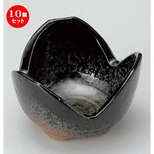 10個セット ☆ 組小鉢 ☆黒緑彩三つ切3.6小鉢 [ 9.7 x 6.6cm 220g ]  | 小鉢 和食器 洋食器 おしゃれ 業務用