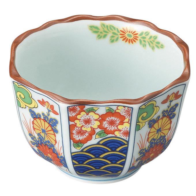 和食器 / 錦古伊万里青海波八角小付（有田焼） 寸法:8.7×5.5cm