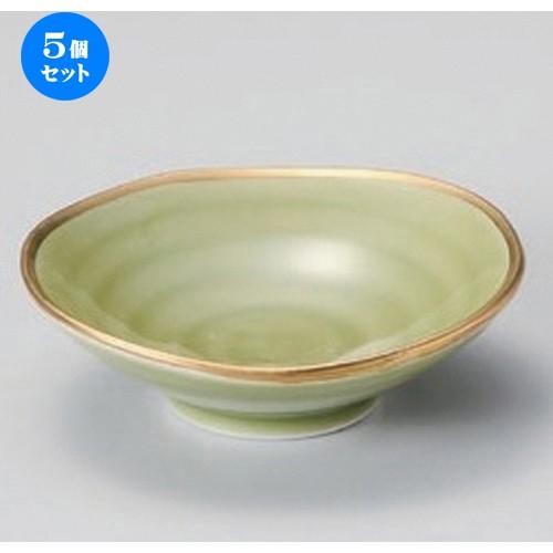 5個セット☆ 小付 ☆四釉金 小付 (緑) [ 10 x 3cm 105g ] 【 料亭 旅館 和食器 飲食店 業務用 】