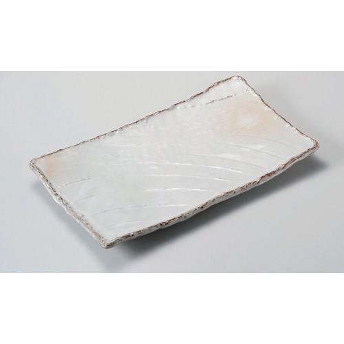 ☆ 長角皿 ☆御本手櫛目長角12.0皿 [ 37.5 x 21.5 x 4.5cm 1960g ] 【 料亭 旅館 和食器 飲食店 業務用 】