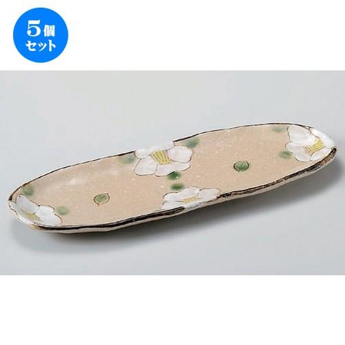 5個仕掛ける☆ 楕円面皿 ☆織部椿長皿 [ 31.5 x 11 x 2.5珊 504g ] | 楕円面皿 和食器 洋食器 かっこ良い 御役目用 皿-キッチン、日用品、文具-食器