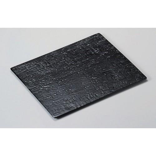 ☆ 長角皿 ☆漆黒32cm平長角皿 [ 32.7 x 26.6 x 0.9cm 1100g ] 【 料亭 旅館 和食器 飲食店 業務用 】