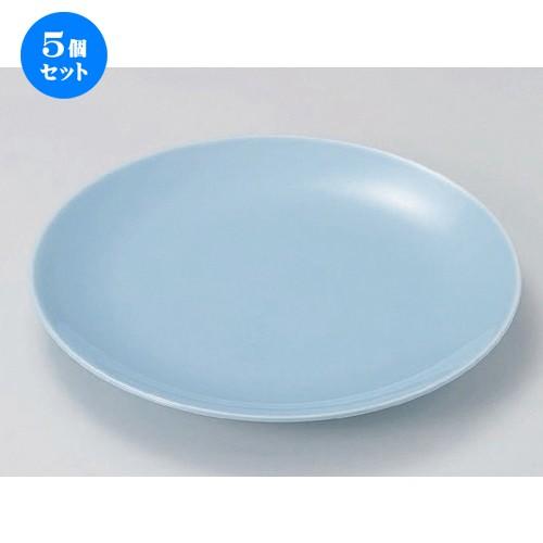 5個仕掛ける ☆ 萬古焼お皿 ☆青地12.0丸皿 [ 37 x 4.5珊 1550g ] 【 小料理屋 はたご屋 和食器 飲食店 御役目用 】 皿-食器