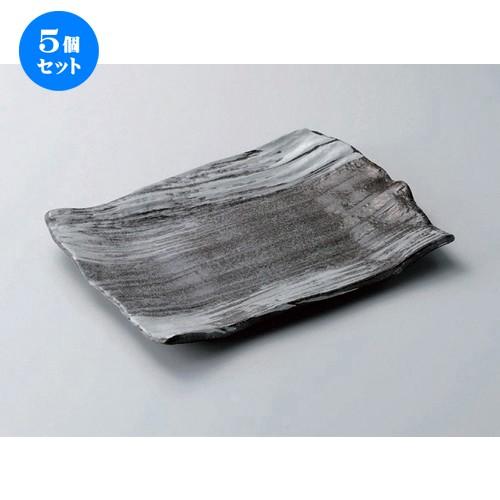 5個セット ☆ 萬古焼大皿 ☆雪志野10.0長角皿 [ 32 x 23 x 3.3cm 1220g ] 【 料亭 旅館 和食器 飲食店 業務用 】