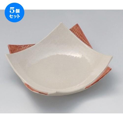 5個仕掛ける ☆ 角皿 ☆赤絵重ね皿 (大) [ 20.4 x 20.4 x 5.8珊 530g ] 【 小料理屋 はたご屋 和食器 飲食店 御役目用 】 キッチン、日用品、文具-皿