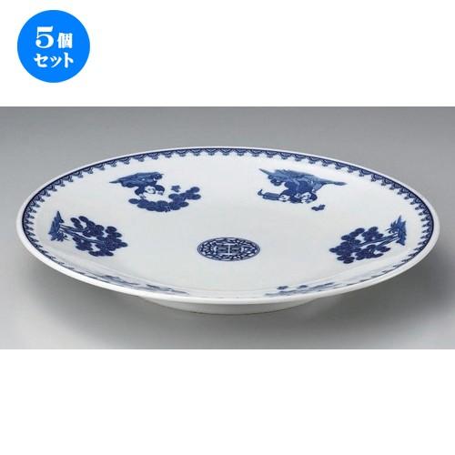 5個仕掛ける ☆ 丸皿 ☆染付唐子9.0皿 [ 28.3 x 3.9珊 915g ] 【 小料理屋 はたご屋 和食器 飲食店 御役目用 】 食器-食器、グラス、カトラリー-皿