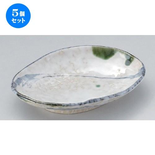 5個セット ☆ 変形皿 ☆織部流線6.5小判皿 [ 19.5 x 14 4cm 380g