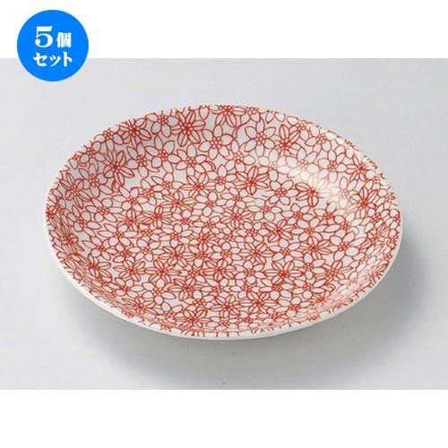 5個セット ☆ 組小皿 ☆赤小紋5.5皿 [ 16.5 x 2.6cm 236g ] 【 料亭 旅館 和食器 飲食店 業務用 】