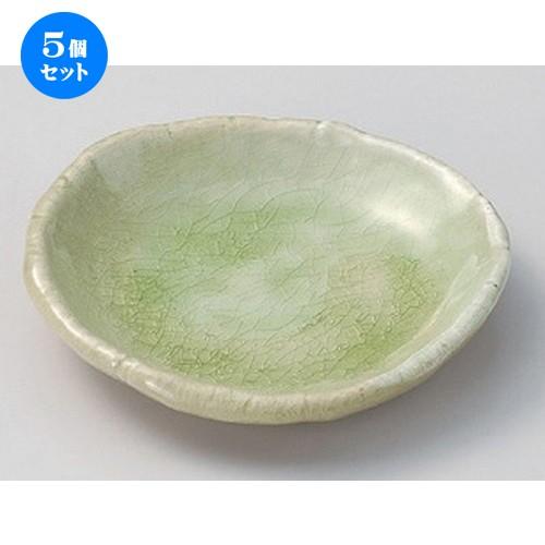 5個セット ☆ フルーツ皿 ☆彩リ (グリーン) 5.0丸皿 [ 15 x 14.5 x 2.7cm 260g ] 【 料亭 旅館 和食器 飲食店 業務用 】