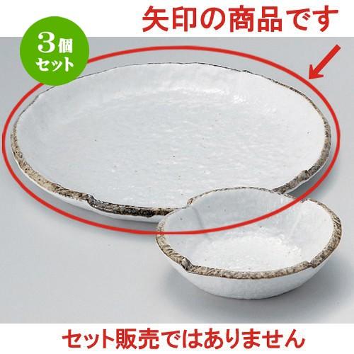 3個セット ☆ 天皿 ☆志野天皿 [ 21.5 x 2.3cm 590g ] 【 料亭 旅館 和食器 飲食店 業務用 】