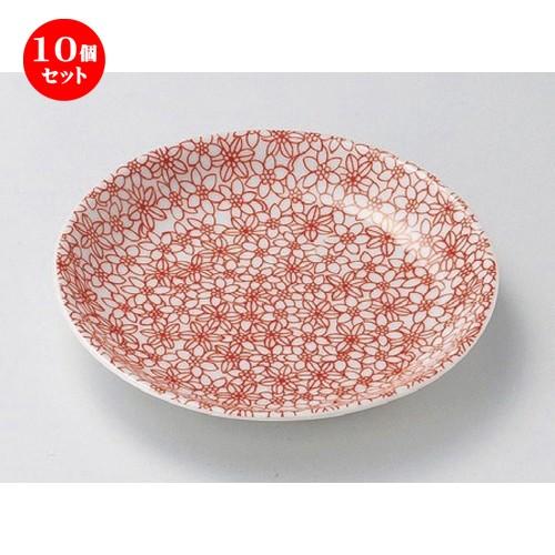 10個セット ☆ 組小皿 ☆赤小紋4.0皿 [ 13.2 x 2.2cm 147g ] 【 料亭 旅館 和食器 飲食店 業務用 】