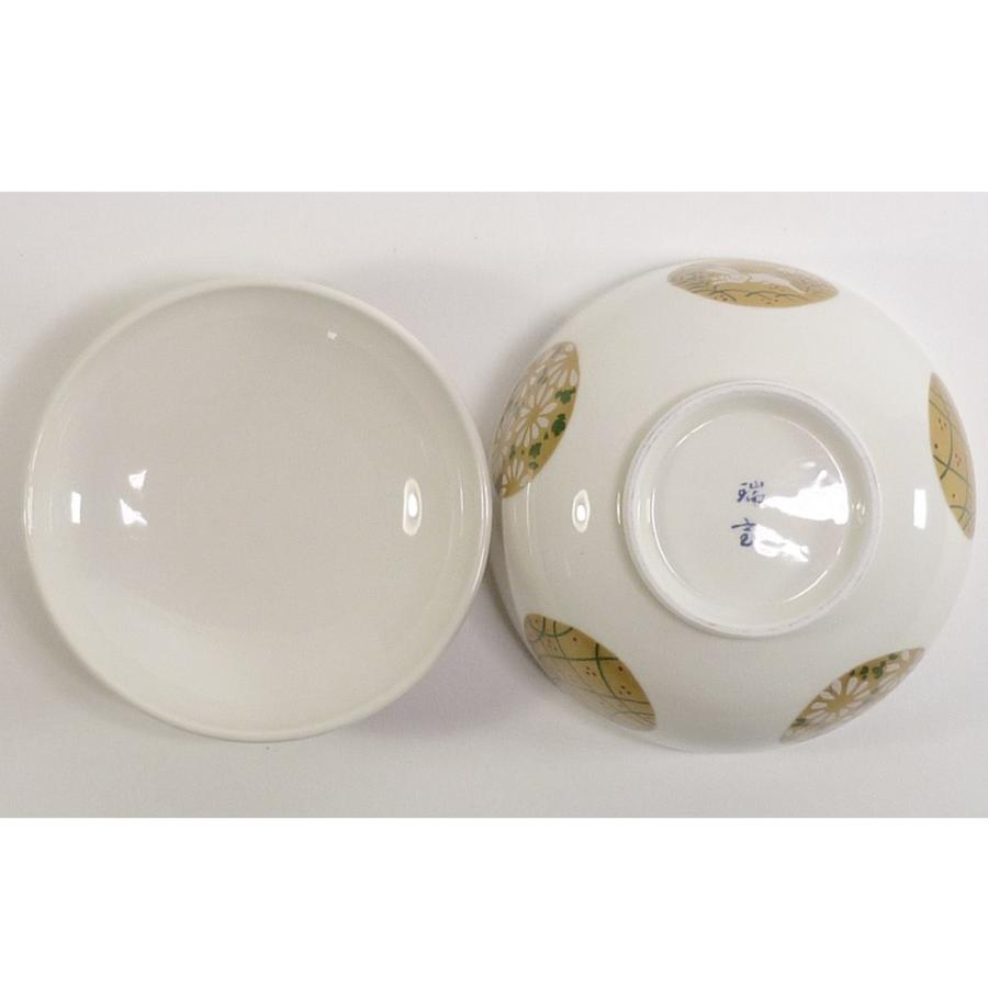 3個セット ☆ 煮物碗 ☆金彩丸紋蓋向 [ 11.7 x 8cm 330g ] 【 料亭