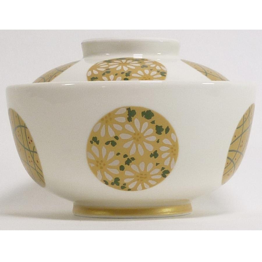3個セット ☆ 煮物碗 ☆金彩丸紋蓋向 [ 11.7 x 8cm 330g ] 【 料亭