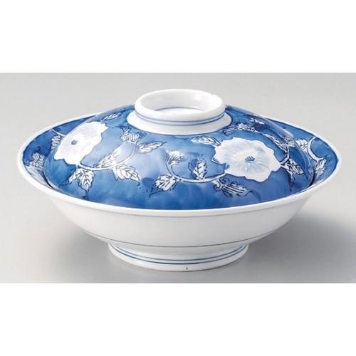 ☆ 平蓋向 ☆一珍山茶花7.0骨ムシ [ 21 x 9.5cm 987g ] 【 料亭 旅館 和食器 飲食店 業務用 】