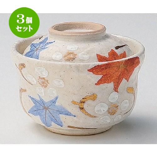3個セット ☆ 円菓子碗 ☆志野立田川円菓子碗 [ 10 x 9.4cm 442g ] 【 料亭 旅館 和食器 飲食店 業務用 】