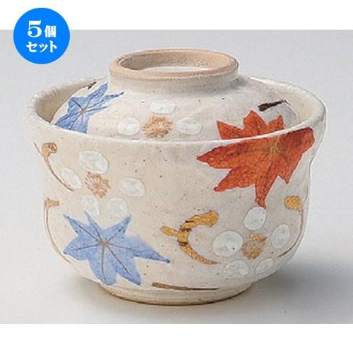 5個セット ☆ 円菓子碗 ☆志野立田川円菓子碗 [ 10 x 9.4cm 442g ] 【 料亭 旅館 和食器 飲食店 業務用 】