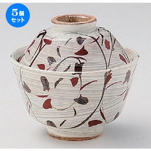 5個セット ☆ 煮物碗 ☆粉引二色唐草小煮物碗 [ 10.3 x 9.2cm 298g ] 【 料亭 旅館 和食器 飲食店 業務用 】