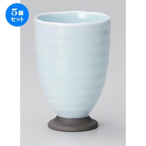 5個セット ☆ フリーカップ ☆青磁高台フリーカップ [ 7.5 x 11cm (250cc) 290g ] 【 割烹 居酒屋 和食器 飲食店 業務用 】