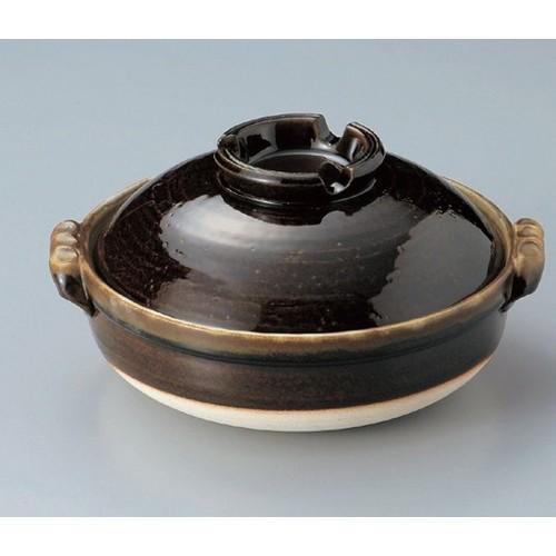 ☆ 萬古焼土鍋 ☆鉄釉9号鍋 [ 32 x φ28.5 x 16cm