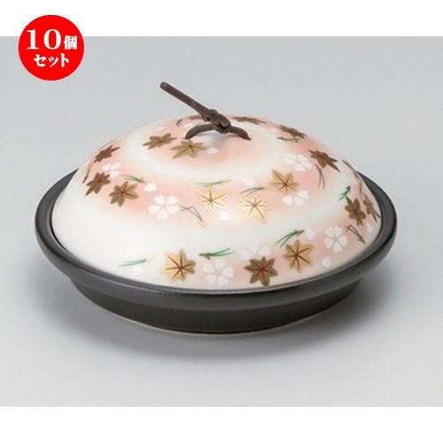 10個セット ☆ 会席鍋 ☆黒釉花遊ビ陶板 [ 17 x 7cm 595g ] 【 料亭 旅館 和食器 飲食店 業務用 】