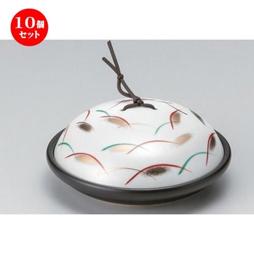10個セット ☆ 会席鍋 ☆黒釉銀彩むさしの陶板 [ 17 x 7cm 595g ] 【 料亭 旅館 和食器 飲食店 業務用 】
