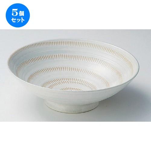 5個セット ☆ 麺皿 ☆カンナ8寸盛鉢 [ 24.5 x 8cm 946g ] 【 蕎麦屋 旅館 和食器 飲食店 業務用 麺処 ソバ そば 】