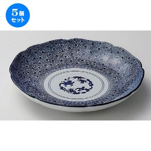 5個セット ☆ 麺皿 ☆古染松竹梅パスタ皿小 [ 22.5 x 3.5cm 566g ] 【 蕎麦屋 旅館 和食器 飲食店 業務用 麺処 ソバ そば 】